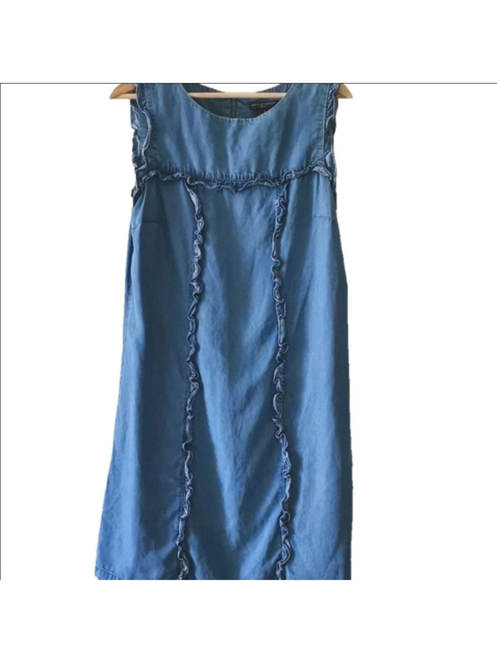 Chelsea & Theodore denim ruffled dress. Size Medium. EUC